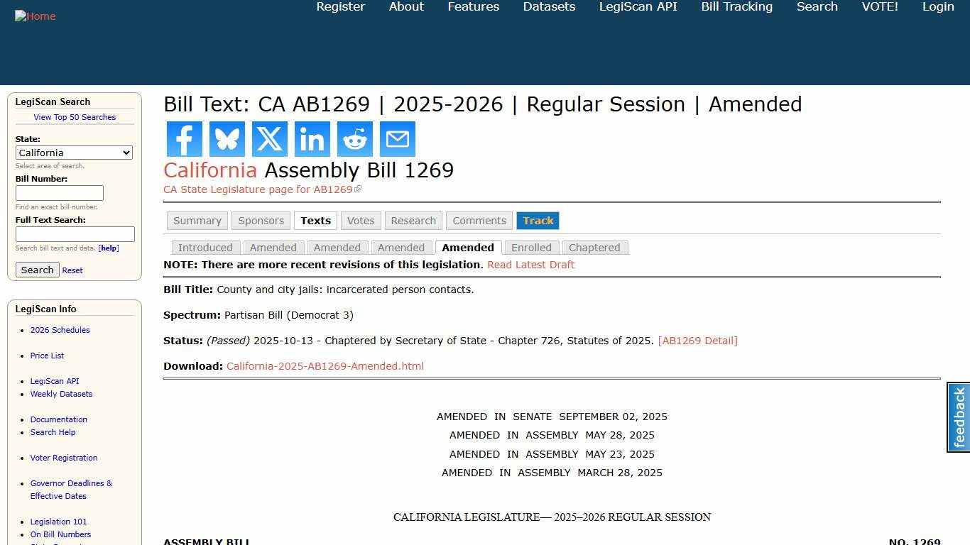 Bill Text: CA AB1269 2025-2026 Regular Session Amended LegiScan